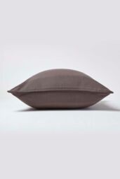 Homescapes Cotton Rajput Ribbed Cushion Cover in Charcoal - Size: 60 cm x 60 cm - thumbnail 2