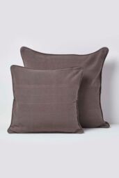Homescapes Cotton Rajput Ribbed Cushion Cover in Charcoal - Size: 60 cm x 60 cm - thumbnail 5