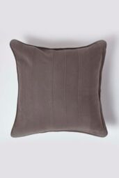 Homescapes Cotton Rajput Ribbed Cushion Cover in Charcoal - Size: 60 cm x 60 cm - thumbnail 1
