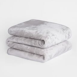 OHS Luxury Faux Fur Large Mink Fleece Throw Blanket in Light Grey - Size: 200 cm x 240 cm - thumbnail 4