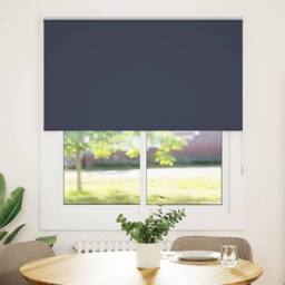 Berkfield Home Roller Blind Blackout Leaves Green 145x210 cm Fabric Width 141.6… in Blue