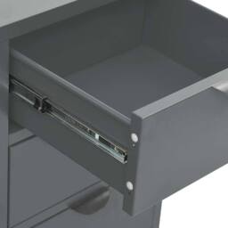 Berkfield Home Sideboard Anthracite 75x35x70 cm Steel & Tempered Glass in Dark Grey - Size: 75 x 35 x 70 cm - thumbnail 7