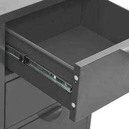 Berkfield Home Sideboard Anthracite 75x35x70 cm Steel & Tempered Glass in Dark Grey - Size: 75 x 35 x 70 cm - thumbnail 8