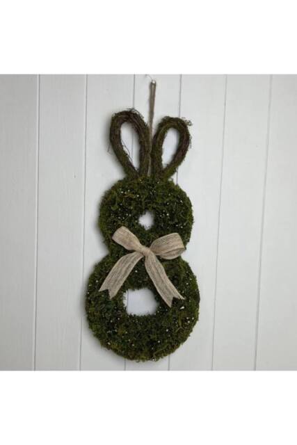 KDMD Moss & Salim Hanging Rabbit Wreath in Dark Green - image 1