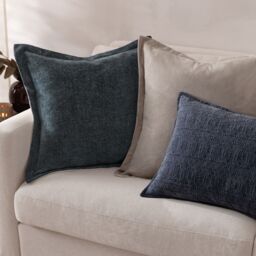 Yard Ramas Textured Jacquard 100% Cotton Cushion in Indigo - Size: 40 cm x 60 cm - thumbnail 6