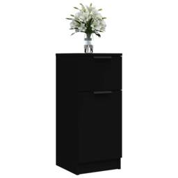 Berkfield Home Sideboard Black 30x30x70 cm Engineered Wood - Size: 30 x 30 x 70 cm - thumbnail 4