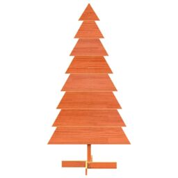 Berkfield Home Wooden Christmas Tree for Decoration Wax Brown 150 cm Solid Wood Pine - thumbnail 3