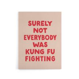 "Artery8 Surely Not Everybody Kung Fu Fighting Pink Funny Canvas Wall Art Print - Size: W12"" x H16""" - thumbnail 1