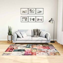 Berkfield Home Rug Washable Patchwork 120x180 cm Multicolour Anti Slip - Size: 100 cm diameter - thumbnail 2