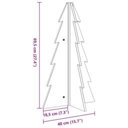Berkfield Home Festive Wooden Christmas Tree for Decoration 69.5 cm Solid Wood Pine in Light Brown - thumbnail 8