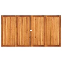 Berkfield Home Garden Table Grey 180x90x75 cm Poly Rattan Acacia Wood - Size: 180 x 90 x 75 cm - thumbnail 6