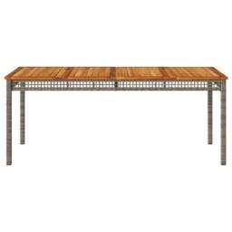 Berkfield Home Garden Table Grey 180x90x75 cm Poly Rattan Acacia Wood - Size: 180 x 90 x 75 cm - thumbnail 4