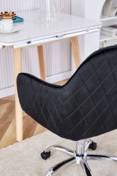 KOSY KOALA Office Chair black velvet swivel with arms & wheels leisure home desk computer - thumbnail 3