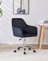 KOSY KOALA Office Chair black velvet swivel with arms & wheels leisure home desk computer