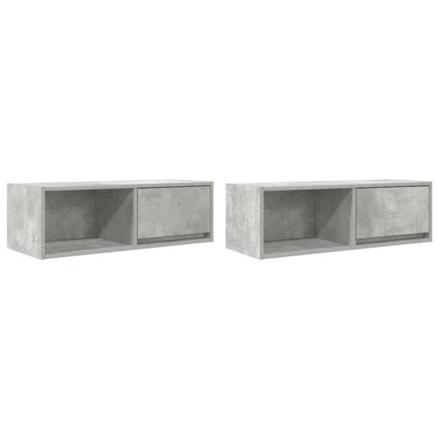 Berkfield Home TV Cabinets 2 pcs Concrete Grey 80x31x25.5 cm Engineered Wood - image 1