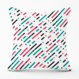Warren Reed - Designer Overlapping Coloured Diagonal Lines Outdoor Cushion in Green - Size: 45 cm x 45 cm - thumbnail 1