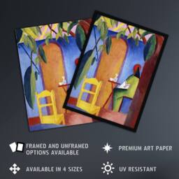 Artery8 Turkish Cafe Modern Colourful August Macke Framed Wall Art Print - Size: A4 - thumbnail 2