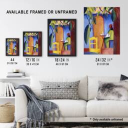Artery8 Turkish Cafe Modern Colourful August Macke Framed Wall Art Print - Size: A4 - thumbnail 3