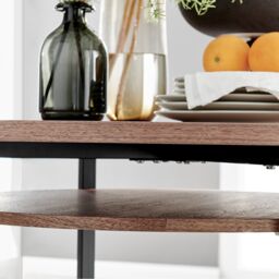 FurnitureboxUK Adley Brown Wood Storage Dining Table & 4 Pesaro Black Leg Chairs in Navy - thumbnail 3