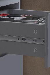 FWStyle 4 Drawer Matt Chest Of Drawers Bedroom Storage Tall Slim Space Saving in Grey - thumbnail 4
