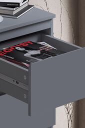 FWStyle 4 Drawer Matt Chest Of Drawers Bedroom Storage Tall Slim Space Saving in Grey - thumbnail 3