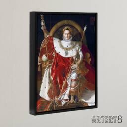 "Artery8 J A D Ingres Napoleon I on His Imperial Throne Framed Canvas Art Print in Red - Size: W12"" x H16""" - thumbnail 2