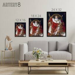 "Artery8 J A D Ingres Napoleon I on His Imperial Throne Framed Canvas Art Print in Red - Size: W12"" x H16""" - thumbnail 4