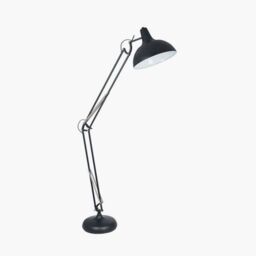 Ruma Adjustable Large Task Floor Lamp Tall Metal Grey Movable Floor Light in Black - thumbnail 2