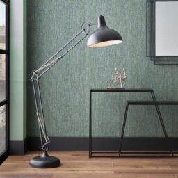 Ruma Adjustable Large Task Floor Lamp Tall Metal Grey Movable Floor Light in Black - thumbnail 1