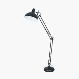 Ruma Adjustable Large Task Floor Lamp Tall Metal Grey Movable Floor Light in Black - thumbnail 4