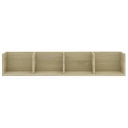 Berkfield Home Durable CD Wall Shelf Sonoma Oak 100x18x18 cm Engineered Wood in Beige - Size: 100 x 18 x 18 cm - thumbnail 4