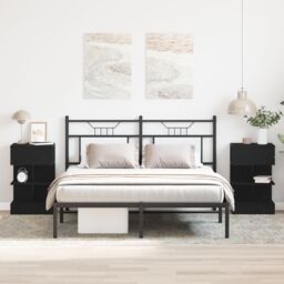 Berkfield Home Bedside Cabinet 2 pcs Black Oak 40x35x65 cm Engineered Wood - Size: 40 x 35 x 65 cm - thumbnail 1