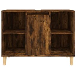 Berkfield Home Sink Cabinet Smoked Oak 80x33x60 cm Engineered Wood in Brown - Size: 80 x 33 x 60 cm - thumbnail 6