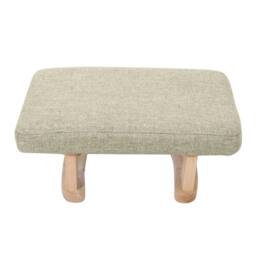 KORVIXA Khaki Linen Low Footstool Small Step Stool Ottoman Footrest - Size: 100 cm x 100 cm - thumbnail 1