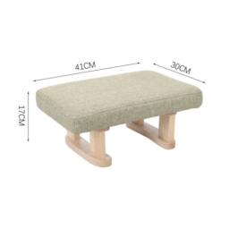 KORVIXA Khaki Linen Low Footstool Small Step Stool Ottoman Footrest - Size: 100 cm x 100 cm - thumbnail 2