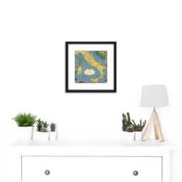 Artery8 1944 Ernest Dudley Chase Map Italy With Vatican City 8X8 Inch Square Wooden Framed Wall Art Print Picture with Mount in Black - thumbnail 2