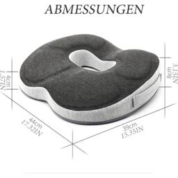 Kelvenix 1PC Memory Foam Seat Cushion Pillow in Grey - Size: 100 cm x 190 cm - thumbnail 2