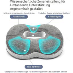 Kelvenix 1PC Memory Foam Seat Cushion Pillow in Grey - Size: 100 cm x 190 cm - thumbnail 3
