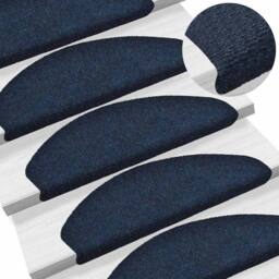 Berkfield Home Self-adhesive Stair Mats 5 pcs Navy 65x21x4 cm Needle Punch - Size: Medium - thumbnail 1
