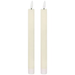Love Lace Natural Glow S/ 2 Ivory LED Dinner Candles in White - thumbnail 1