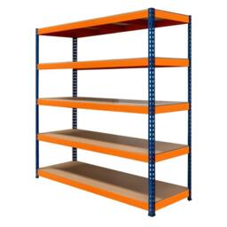 Monstershop S-Rax 5 Shelf Racking - 180cm x 180cm x 60cm in Blue - Size: 180 cm x 180 cm x 60 cm - thumbnail 1