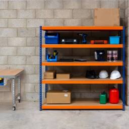 Monstershop S-Rax 5 Shelf Racking - 180cm x 180cm x 60cm in Blue - Size: 180 cm x 180 cm x 60 cm - thumbnail 6