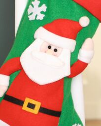 Dibor Set of 4 Santa Hanging Legs Xmas Tree Christmas Gift Bag Stocking in Green - Size: 4 Pack - thumbnail 3