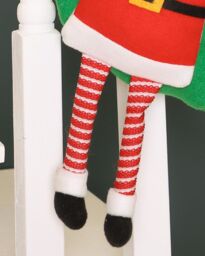 Dibor Set of 4 Santa Hanging Legs Xmas Tree Christmas Gift Bag Stocking in Green - Size: 4 Pack - thumbnail 4