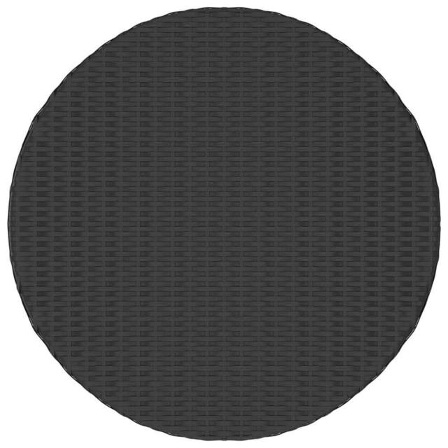 Berkfield Home Tea Table Black 68x68x30 cm Poly Rattan - Size: 68 x 68 x 30 cm - image 1
