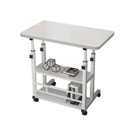 Nordara White Adjustable Folding Laptop Desk Trolley Home Study Computer - Size: 100 cm x 100 cm - thumbnail 4