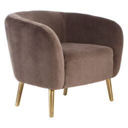 Orsina Luxurious Grey Velvet Round Chair, Velvet Upholstered Mid Century Armchair, Metal Legs Comfortable Armchair - thumbnail 3