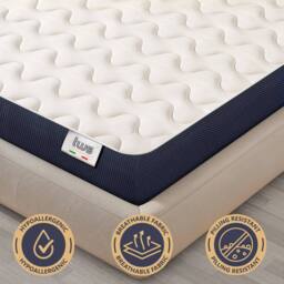 The White Stone Hypoallergenic Waterfoam Mattress, 12 cm, breathable & Antibacterial in White - Size: Small Single - thumbnail 4