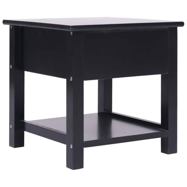 Berkfield Home Side Table Black 40x40x40 cm Paulownia Wood - Size: 40 x 40 x 40 cm - image 1