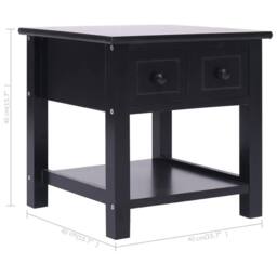 Berkfield Home Side Table Black 40x40x40 cm Paulownia Wood - Size: 40 x 40 x 40 cm - thumbnail 8